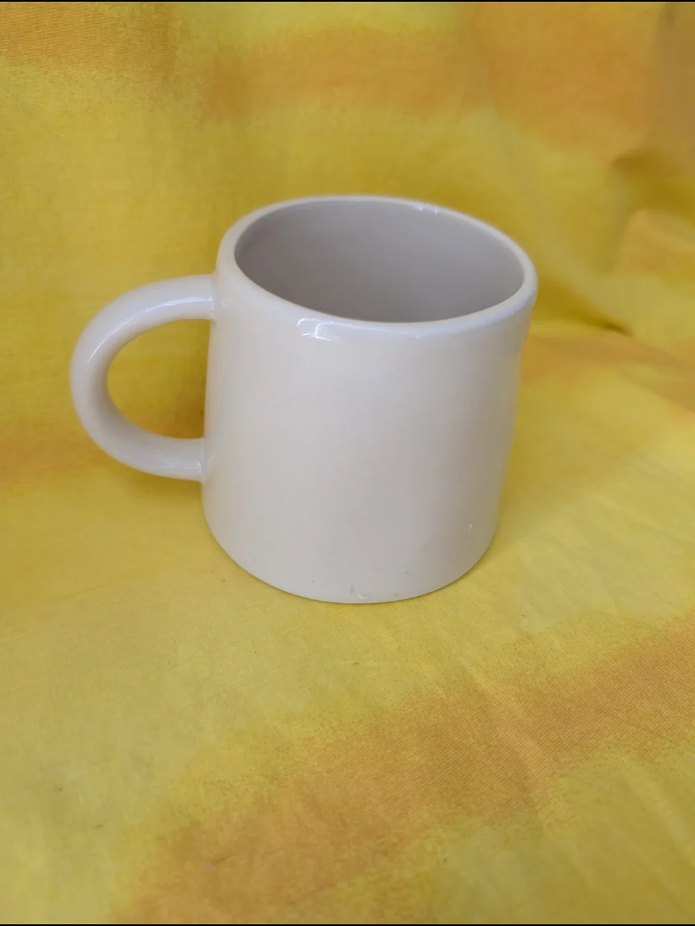 Rae Dunn Cream Ceramic Tea Mug with Teapot Graphic